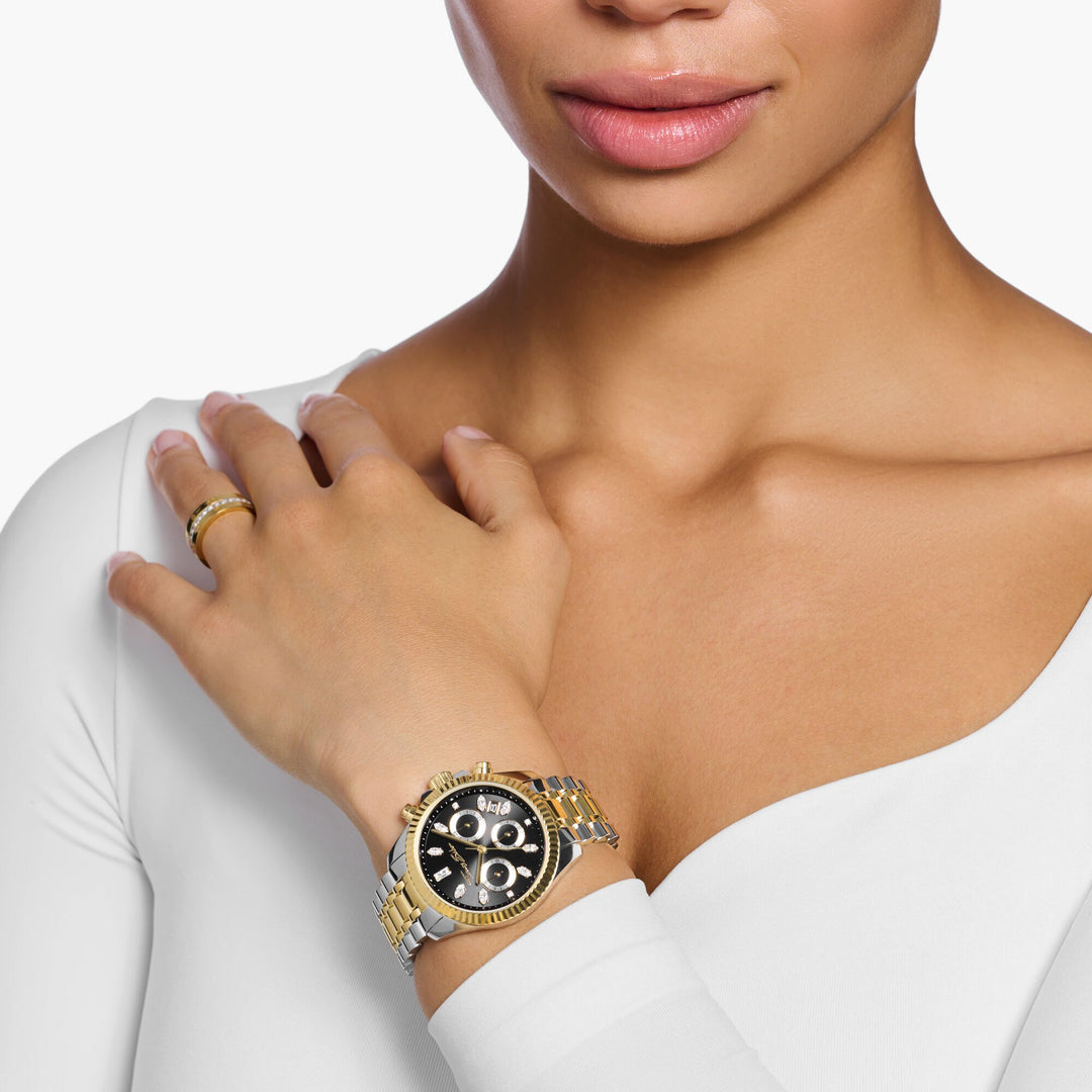 THOMAS SABO Divine Chrono Watch with Dial in Black Yellow TWA0398
