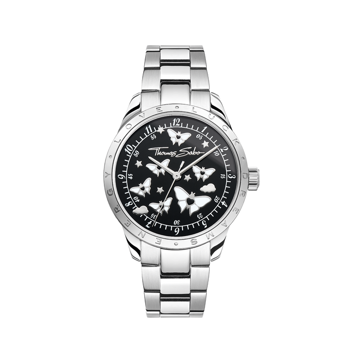 THOMAS SABO Luminescent Butterfly Watch Black Dial
