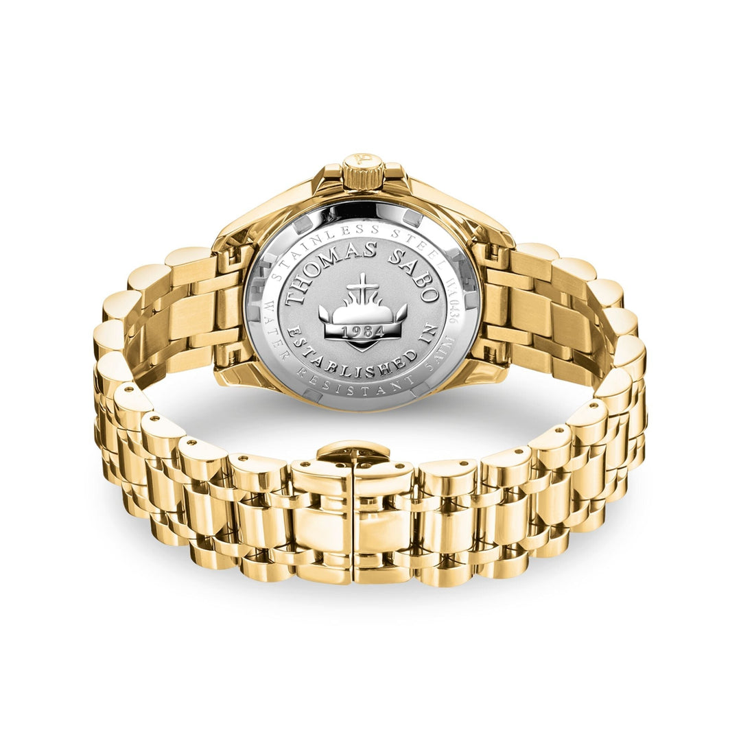 THOMAS SABO Ladies Green Malachite Divine Watch in Gold
