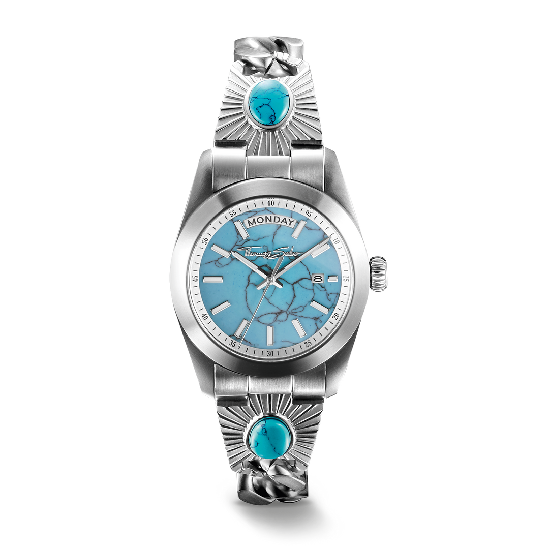THOMAS SABO Elyndra Watch with turquoise dial 36 mm TWA0450