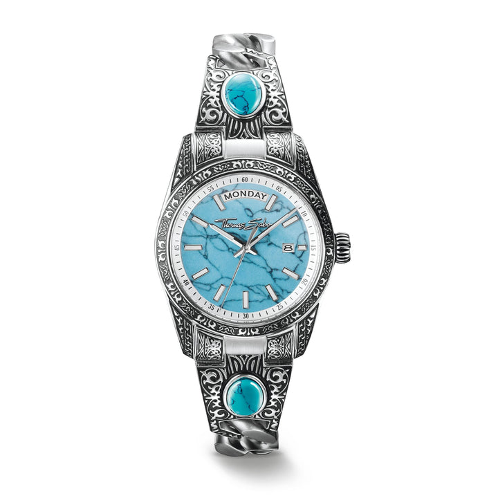 Thomas Sabo Women's Western-Style Watch with Turquoise, Stainless Steel TWA0455