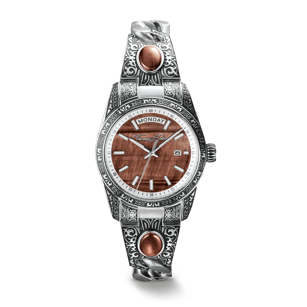 Thomas Sabo Women's Western-Style Watch with Red Tiger's Eye, Stainless Steel TWA0456