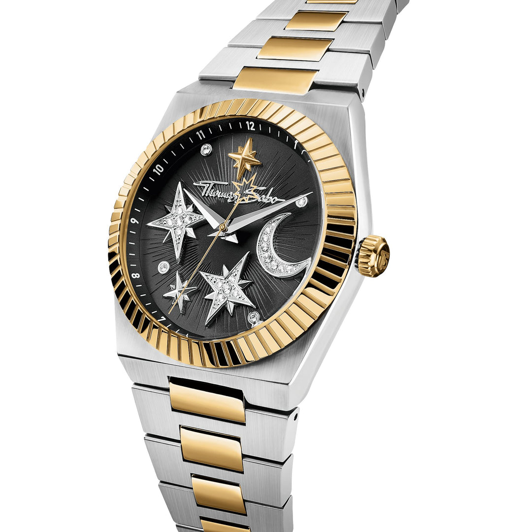 Thomas Sabo Women's Moon and Stars Watch with Black Dial TWA0465