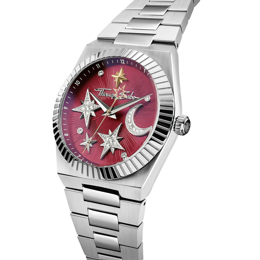 Thomas Sabo Women's Moon and Stars Watch with Burgundy Dial TWA0466
