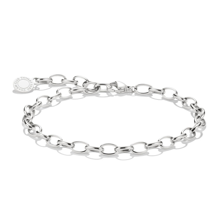Thomas Sabo Silver-Plated Charm Club Anchor Chain Bracelet CX0163M