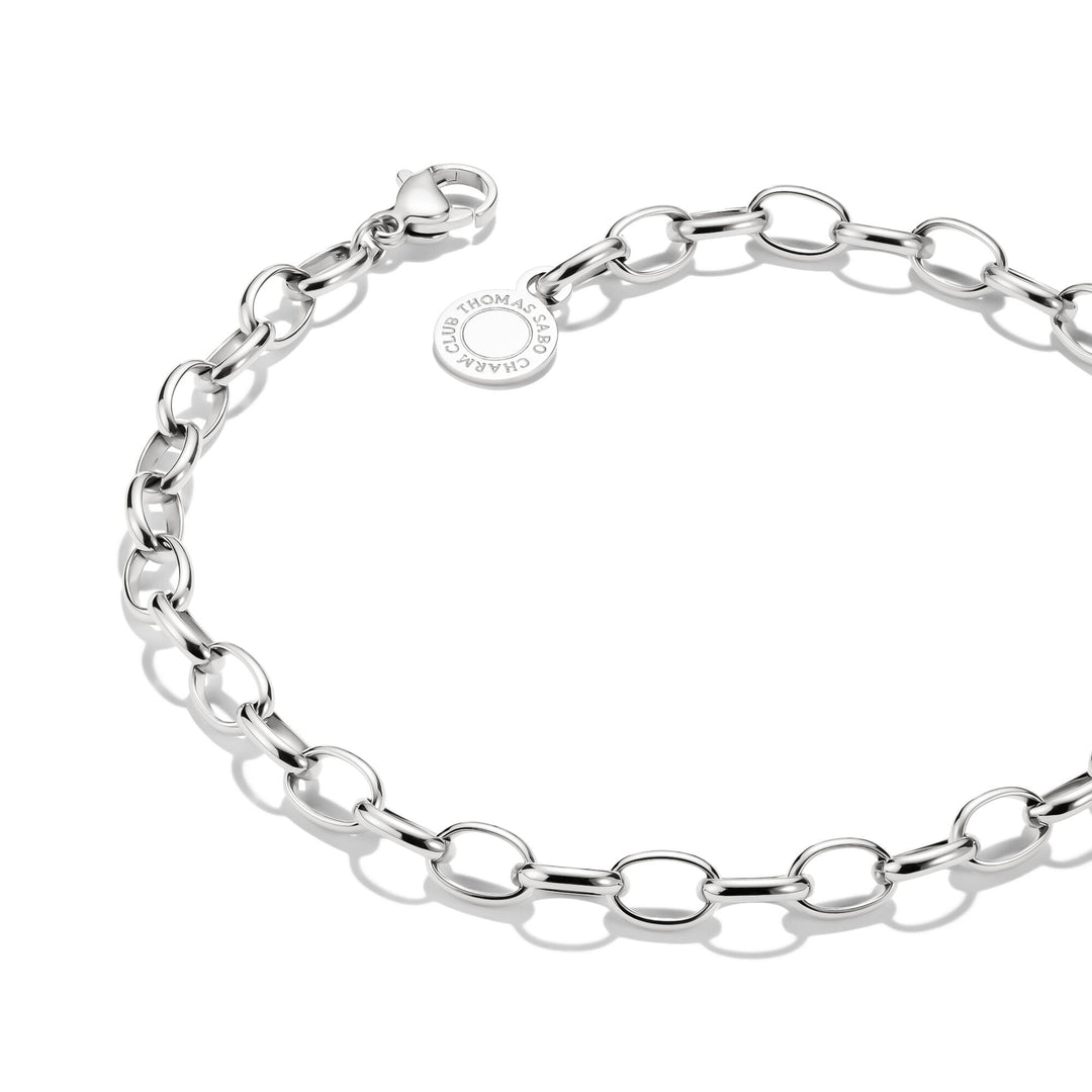 Thomas Sabo Silver-Plated Charm Club Anchor Chain Bracelet CX0163M