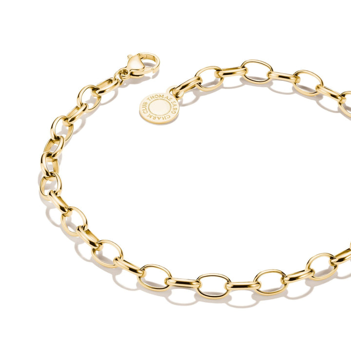 Thomas Sabo Gold-Tone Stainless Steel Charm Club Anchor Chain Bracelet TX0163SY