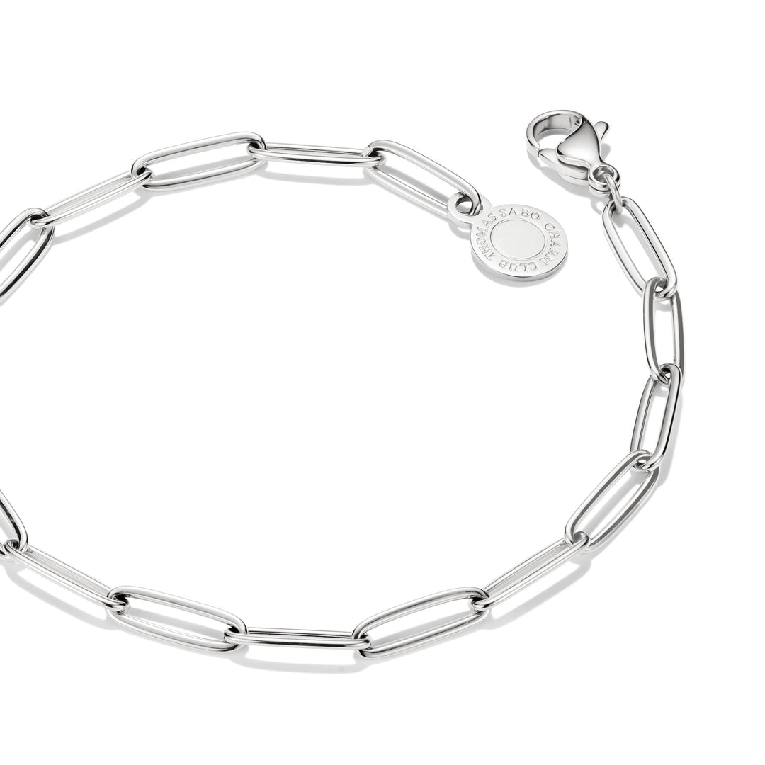 Thomas Sabo Silver-Plated Charm Club Paperclip Bracelet CX0286M