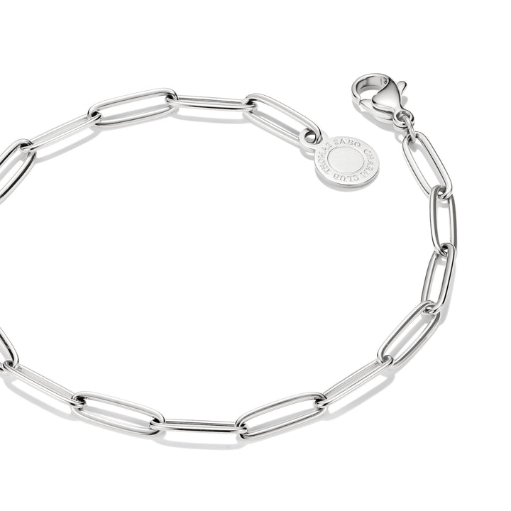 Thomas Sabo Silver-Plated Charm Club Paperclip Bracelet CX0286M