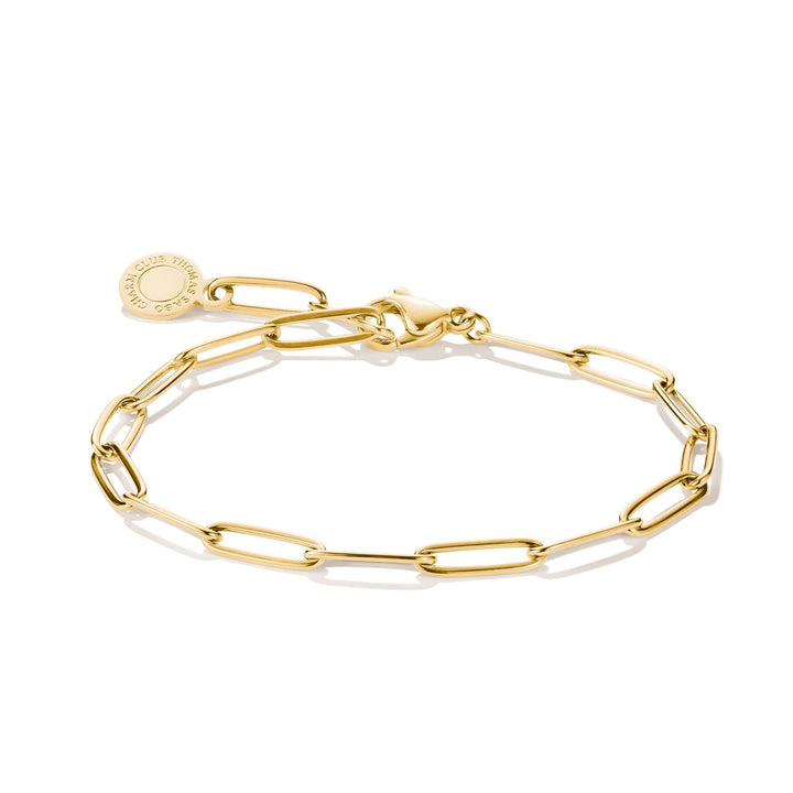 Thomas Sabo Gold-Tone Stainless Steel Charm Club Paperclip Bracelet CX0286SY