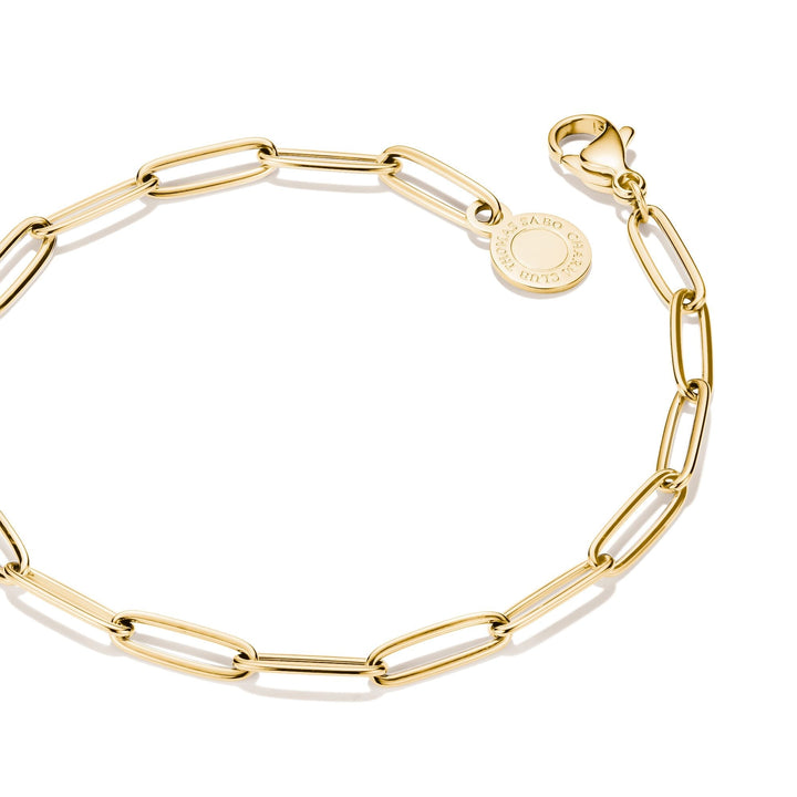 Thomas Sabo Gold-Tone Stainless Steel Charm Club Paperclip Bracelet CX0286SY