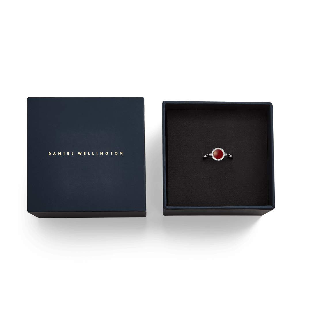 Daniel Wellington Audrey Ring  Red Agathe Silver