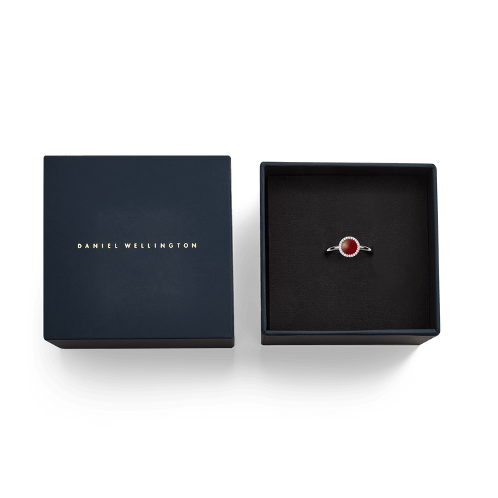 Daniel Wellington Audrey Ring  Red Agathe Silver