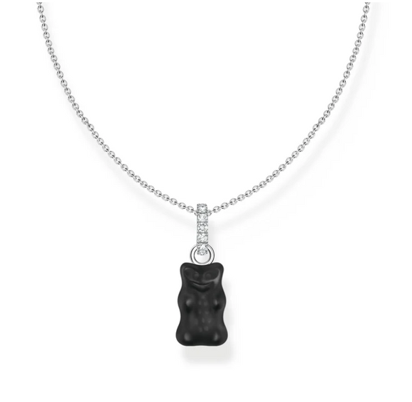 Thomas Sabo Silver Necklace Black Goldbear TKE2209B