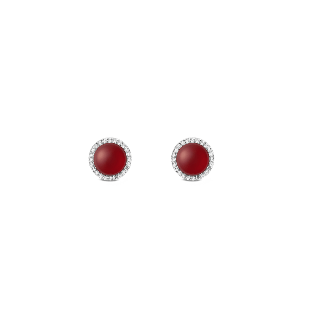 Daniel Wellington Audrey Earrings  Red Agathe Silver