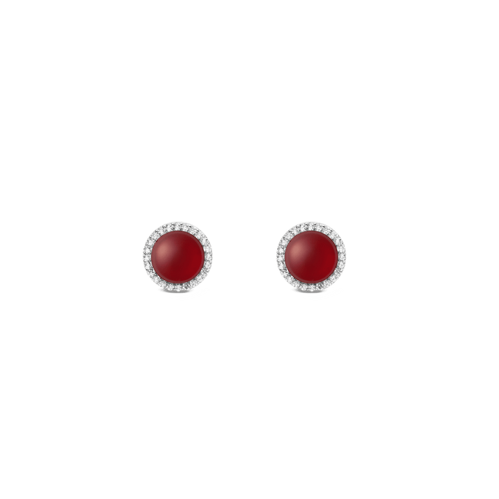 Daniel Wellington Audrey Earrings  Red Agathe Silver