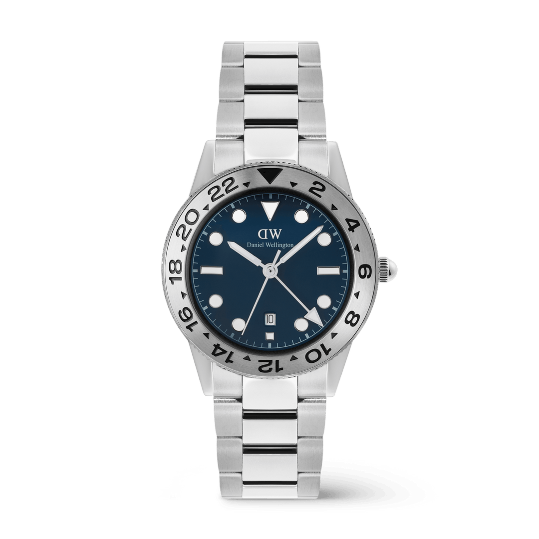 Daniel Wellington Iconic GMT Link Brushed Bezel Silver DW00100922