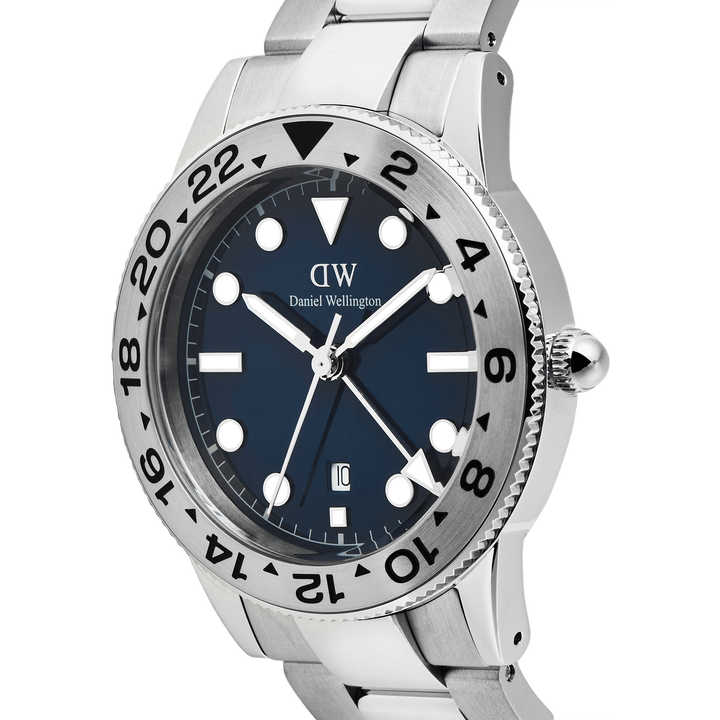 Daniel Wellington Iconic GMT Link Brushed Bezel Silver DW00100922