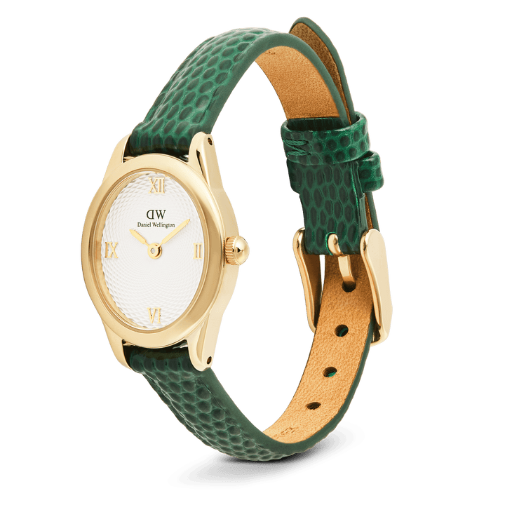 Daniel Wellington Ophelia Mini Green Lizard White Guilloché Gold DW00100892