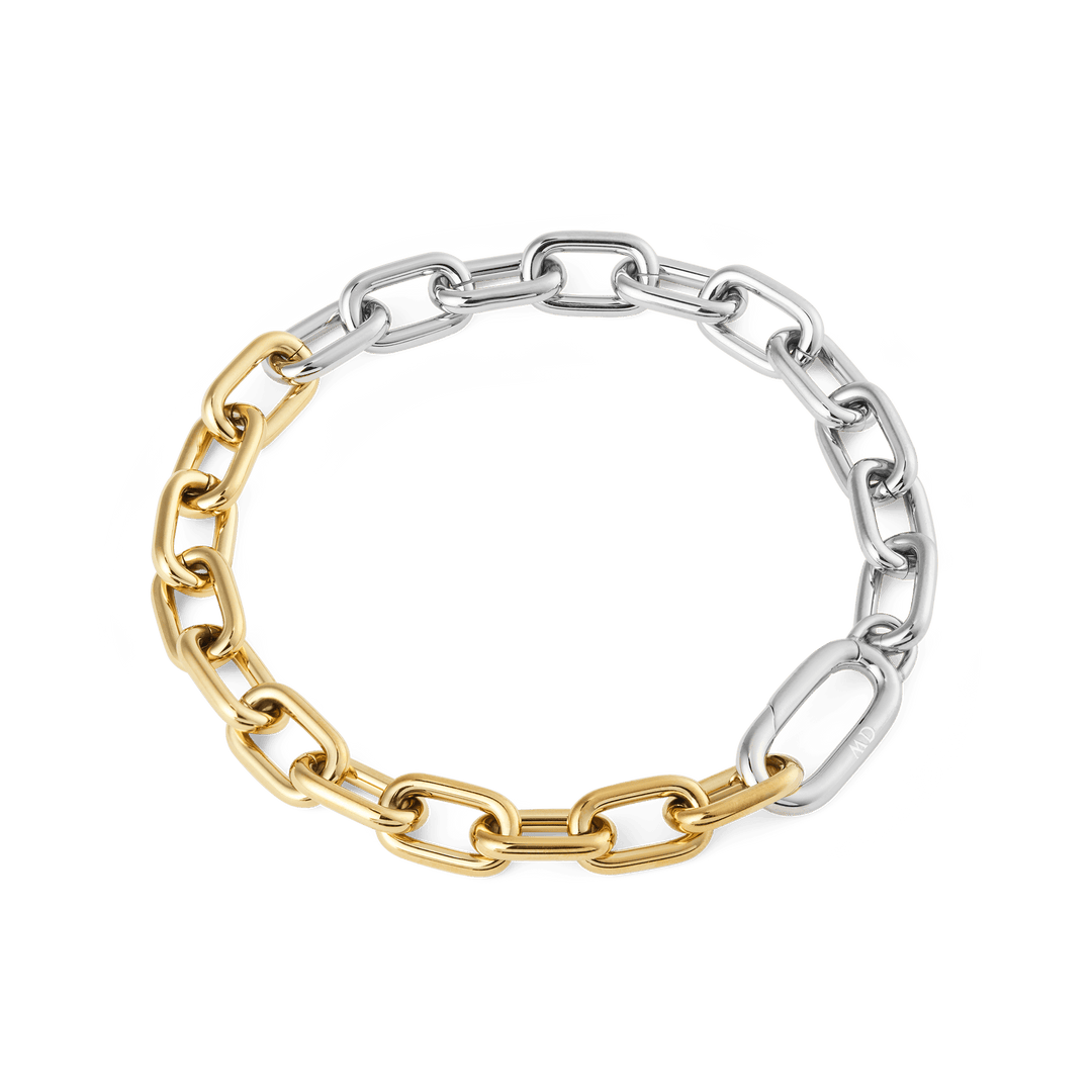 Daniel Wellington Contrast Link Bracelet Two Tone Gold
