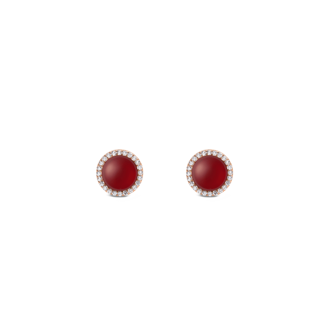 Daniel Wellington Audrey Earrings Red Agathe Rose Gold