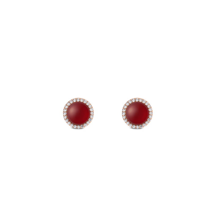 Daniel Wellington Audrey Earrings Red Agathe Rose Gold