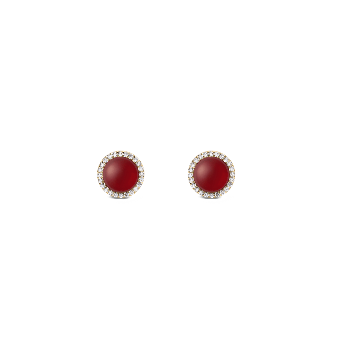 Daniel Wellington Audrey Earrings  Red Agathe Gold