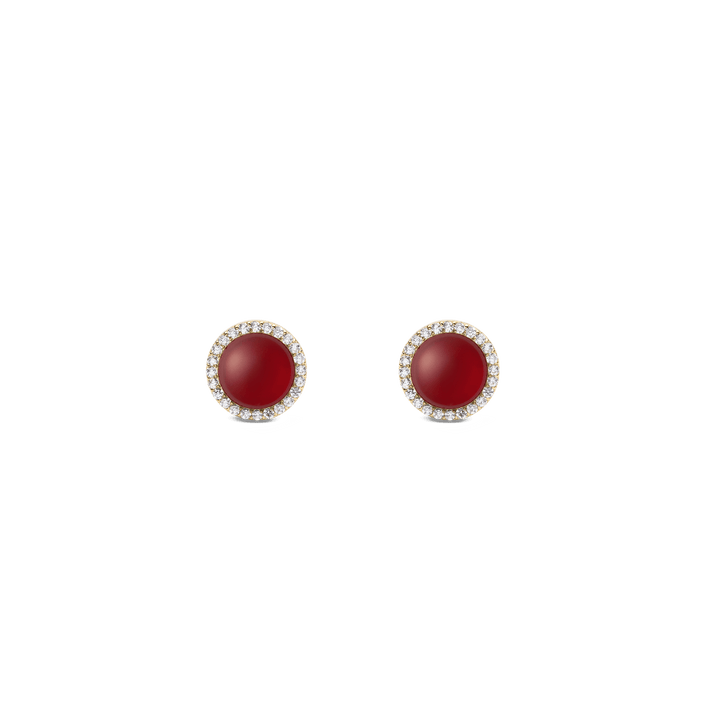 Daniel Wellington Audrey Earrings  Red Agathe Gold