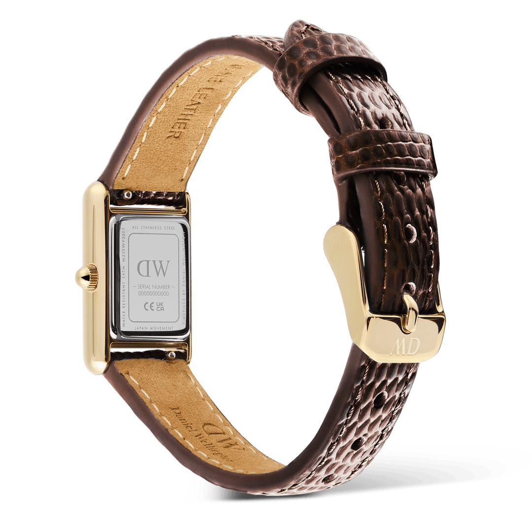 Daniel Wellington Bound Mini Dark Brown Lizard Gold DW00100904