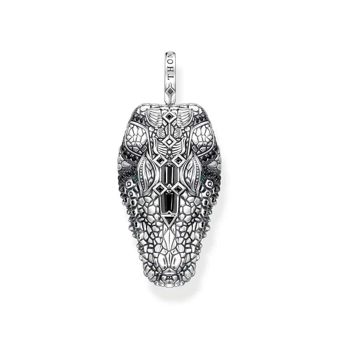 THOMAS SABO PENDANT CROCODILE HEAD WITH STONES SILVER BLACKENED TPE947