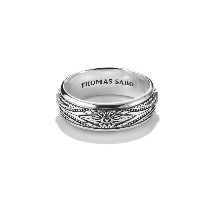 THOMAS SABO Ring with Engravings and White Zirconia Stones TR2526