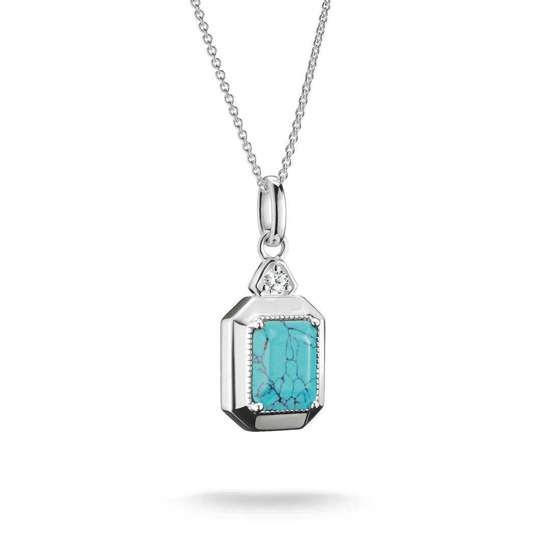 THOMAS SABO Necklace with Imitation Turquoise Octagon Pendant TKE2366TU