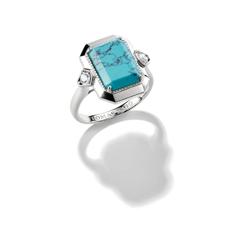 THOMAS SABO Ring with Imitation Turquoise Stone Silver TR2506TU