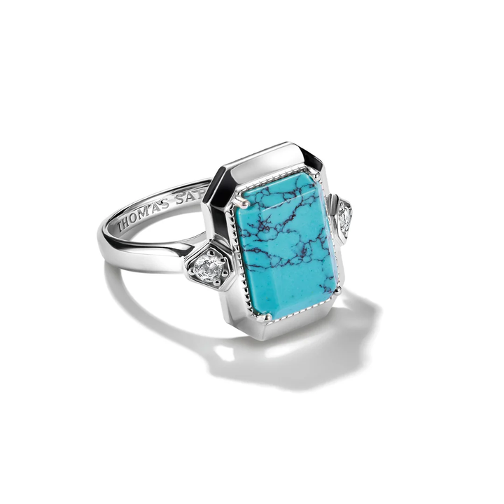 THOMAS SABO Ring with Imitation Turquoise Stone Silver TR2506TU