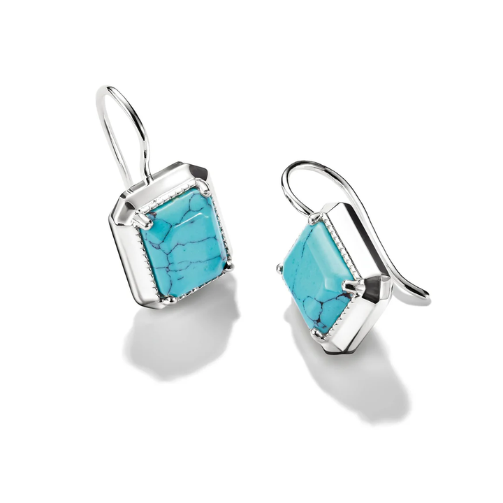 THOMAS SABO Drop Earrings with Turquoise Octagon Stones Silver TH2339TU