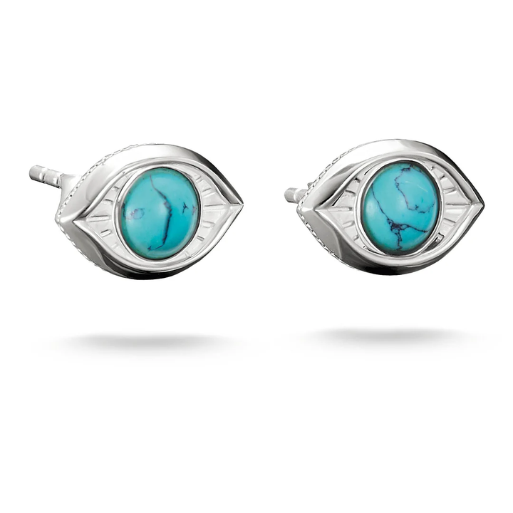 THOMAS SABO Turquoise Eye Stud Earrings Silver TH2343