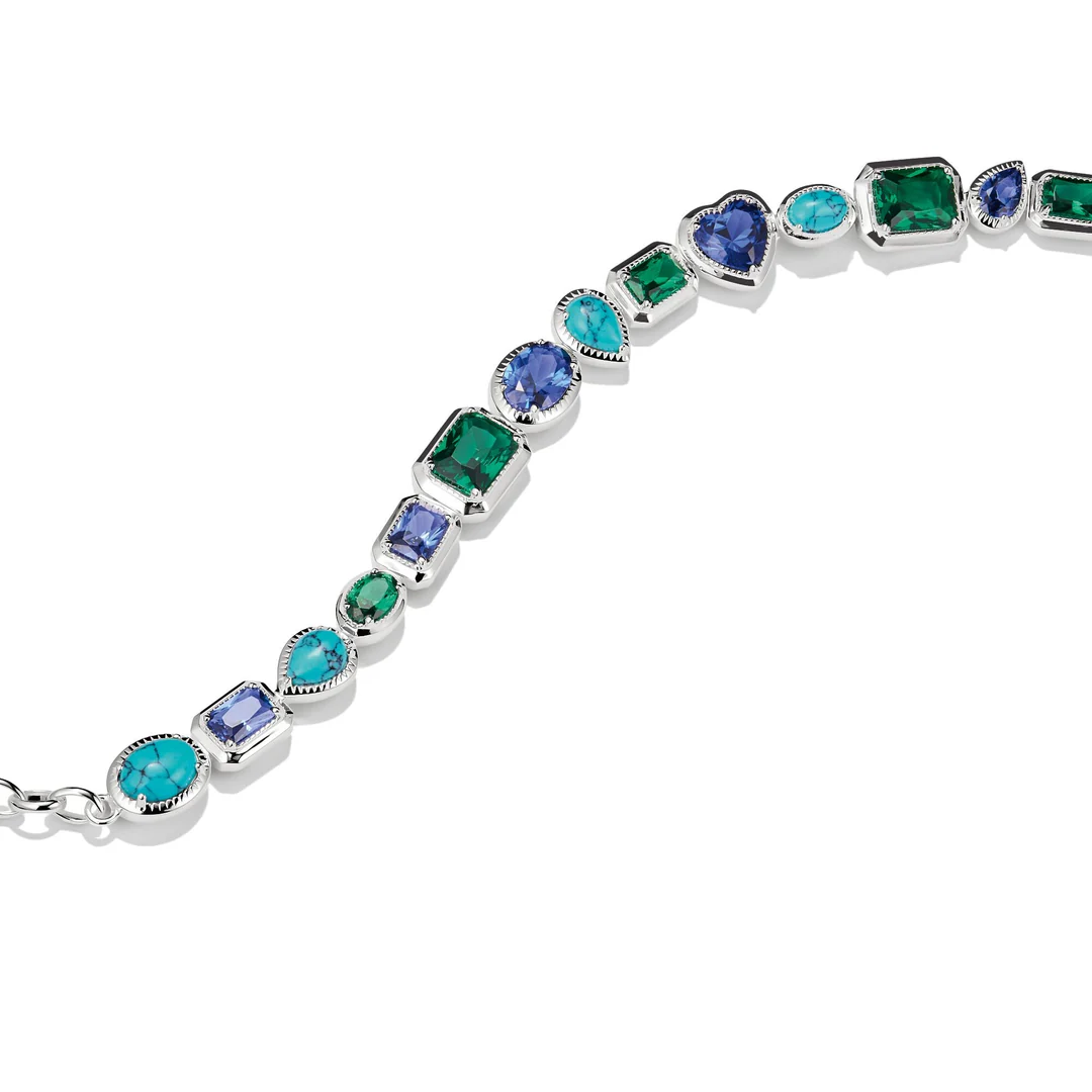 THOMAS SABO Bracelet with Blue-Green Stones Silver TA2217