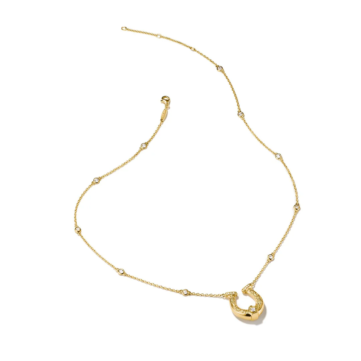 THOMAS SABO Horseshoe Necklace with White Zirconia Stones Gold TKE2343Y