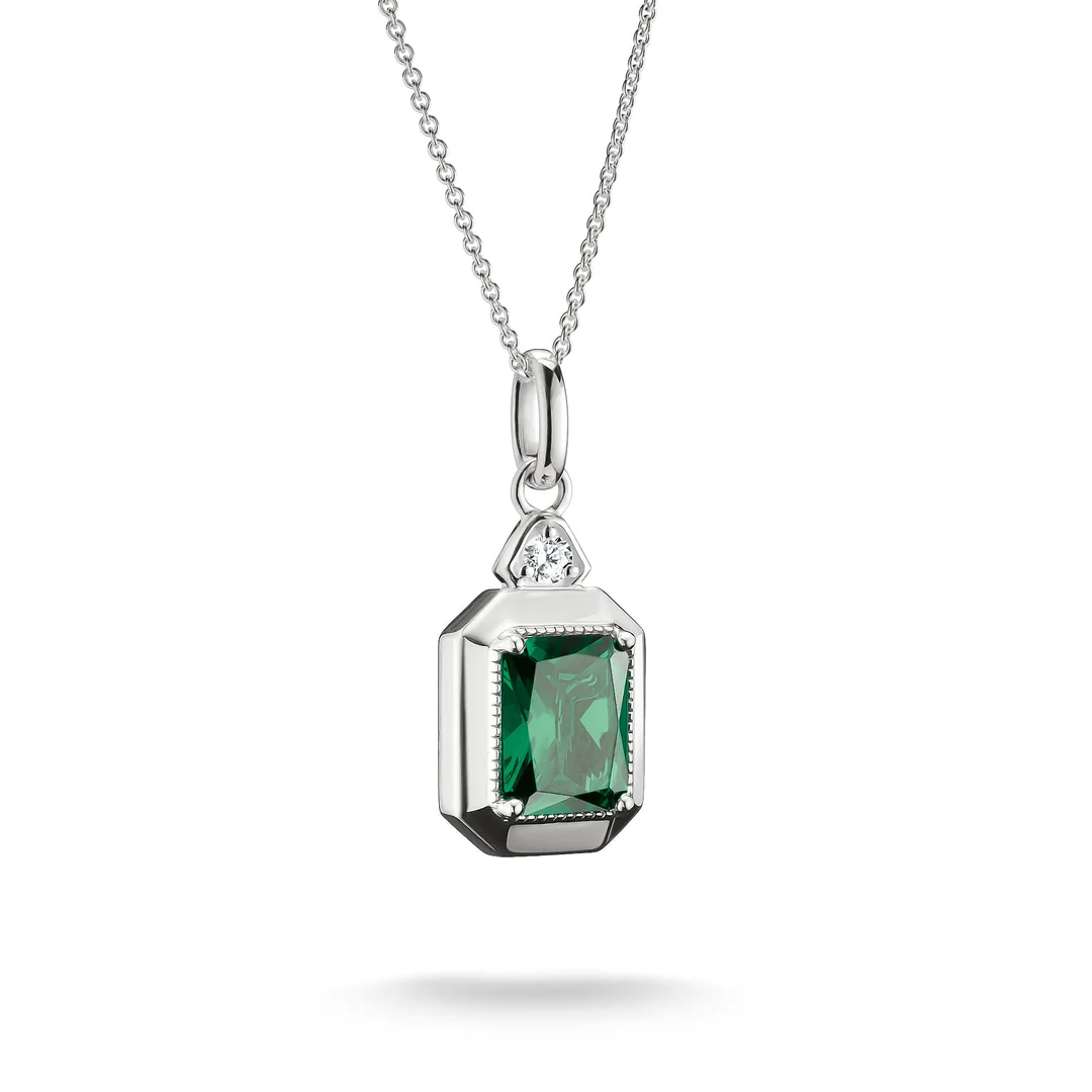 THOMAS SABO Necklace with Green Octagon Stone Pendant TKE2366GR