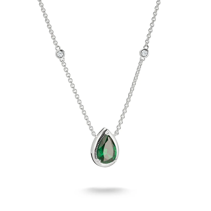 THOMAS SABO Necklace with Green Teardrop Stone Silver TKE2331GR