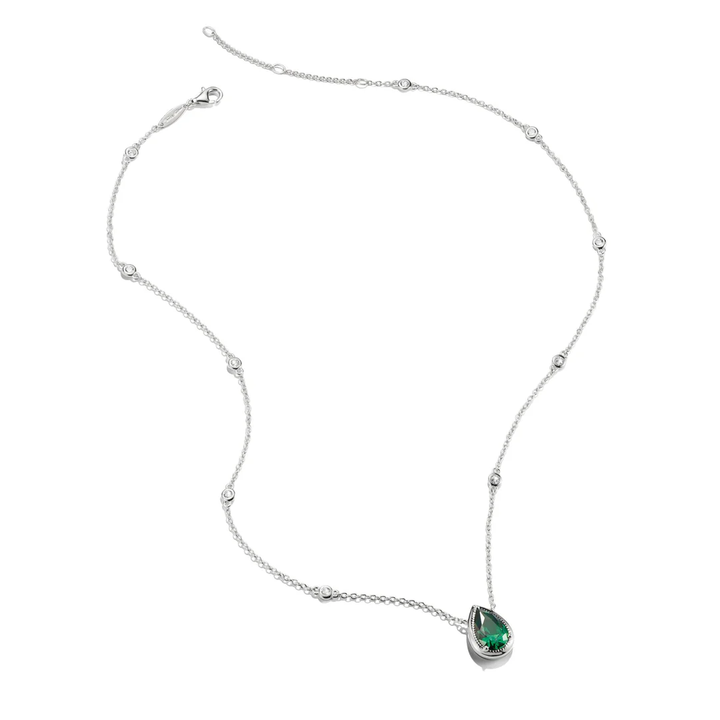 THOMAS SABO Necklace with Green Teardrop Stone Silver TKE2331GR