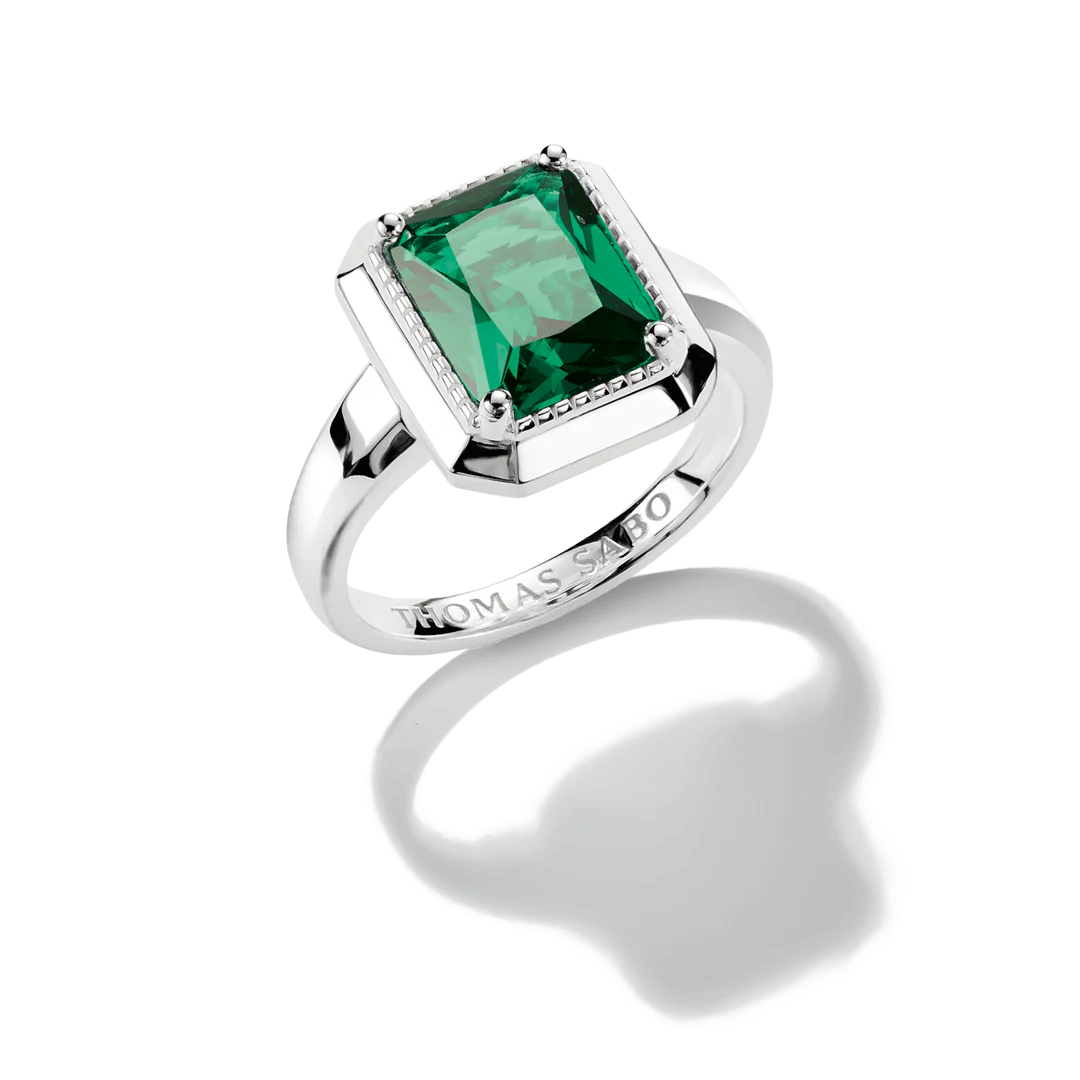 THOMAS SABO Ring with Green Zirconia Stone TR2528GR