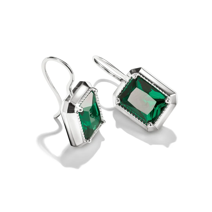 THOMAS SABO Drop Earrings with Green Octagon Stones Silver TH2339GR