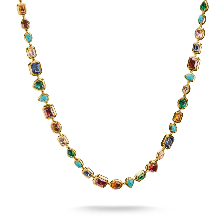 THOMAS SABO Necklace with Multi-coloured Faceted Stones TKE2341MCY