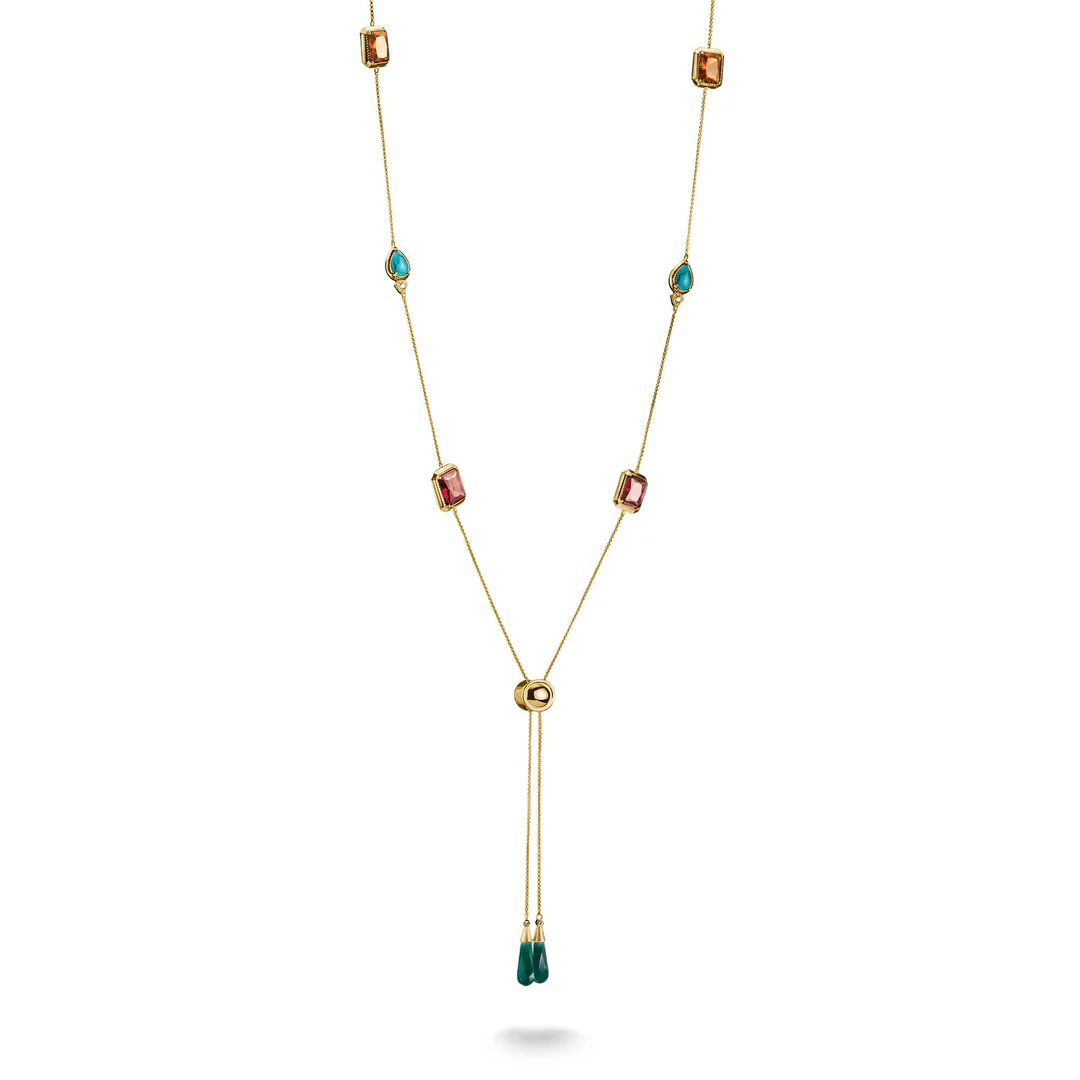 THOMAS S SABO Y Necklace with Multi-coloured Stones TKE2339Y