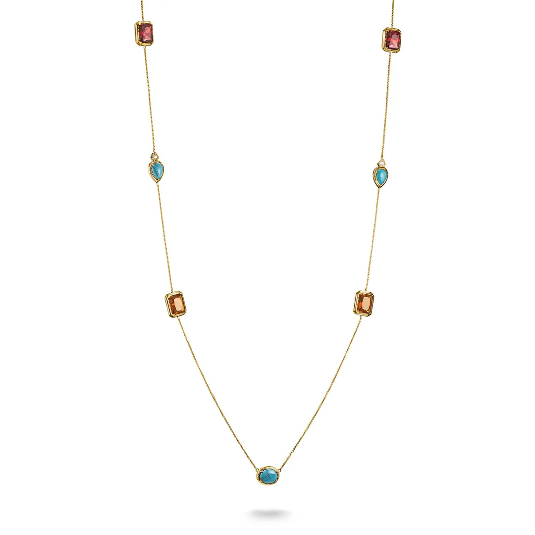 THOMAS S SABO Y Necklace with Multi-coloured Stones TKE2339Y