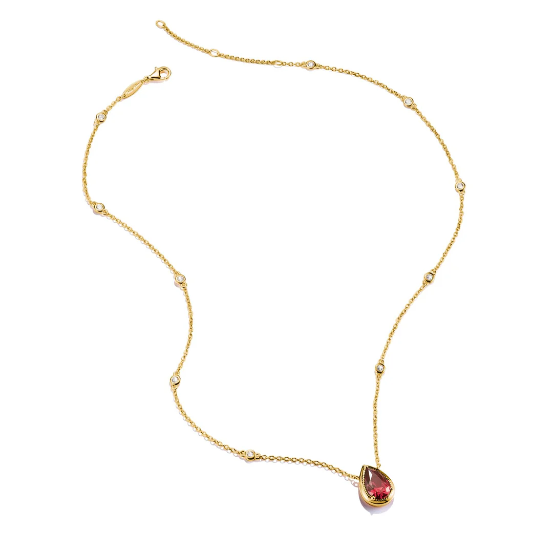 THOMAS SABO Necklace with Red Teardrop Stone Gold TKE2331REY