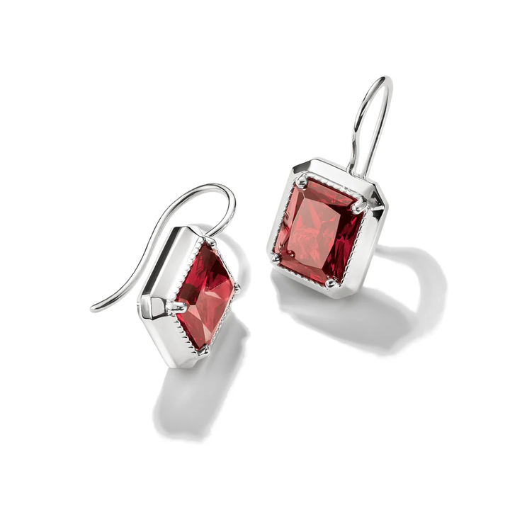 THOMAS SABO Drop Earrings with Red Octagon Stones Silver TH2339RE