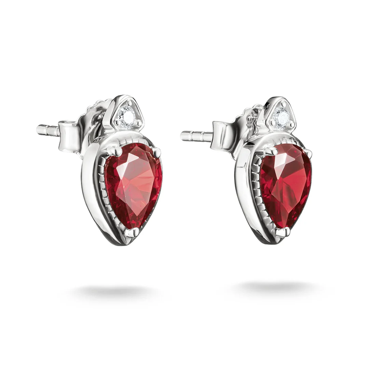 THOMAS SABO Stud Earrings with Red Teardrop Stones Silver TH2333RE