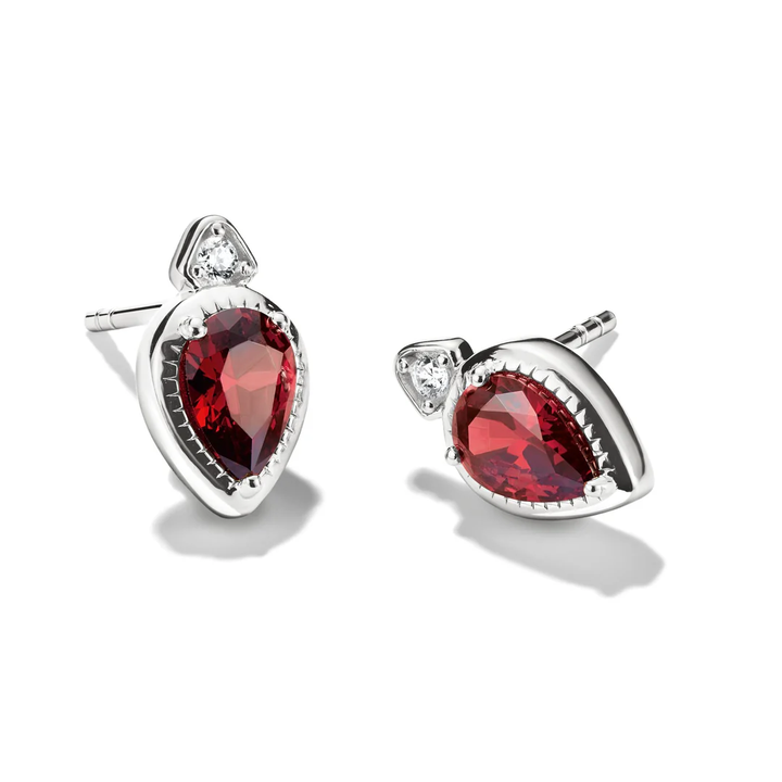 THOMAS SABO Stud Earrings with Red Teardrop Stones Silver TH2333RE